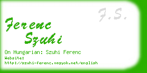 ferenc szuhi business card